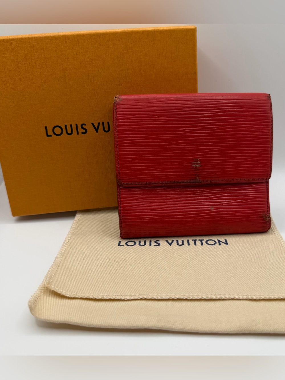 Louis Vuitton Red Epi Leather Elise Wallet